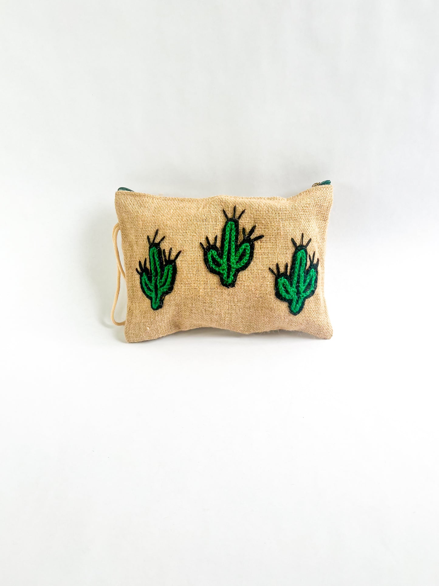 Burlap "Cactus" Wrist Bag