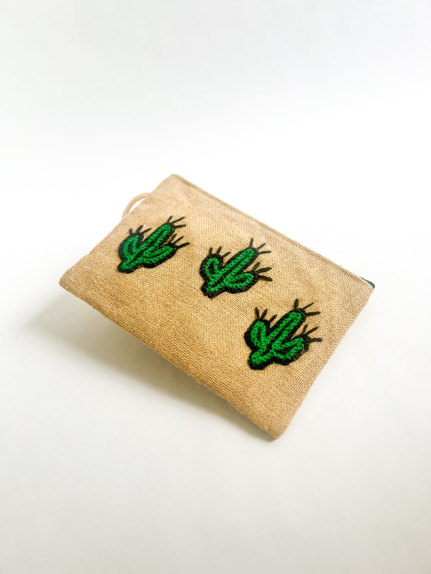 Burlap "Cactus" Wrist Bag