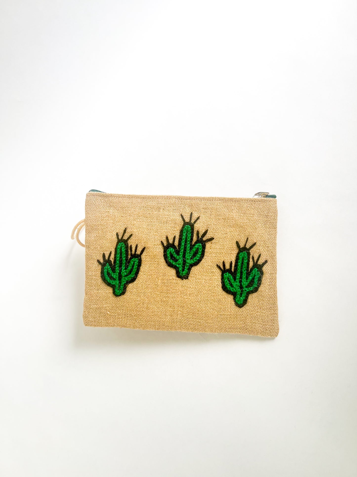 Burlap "Cactus" Wrist Bag