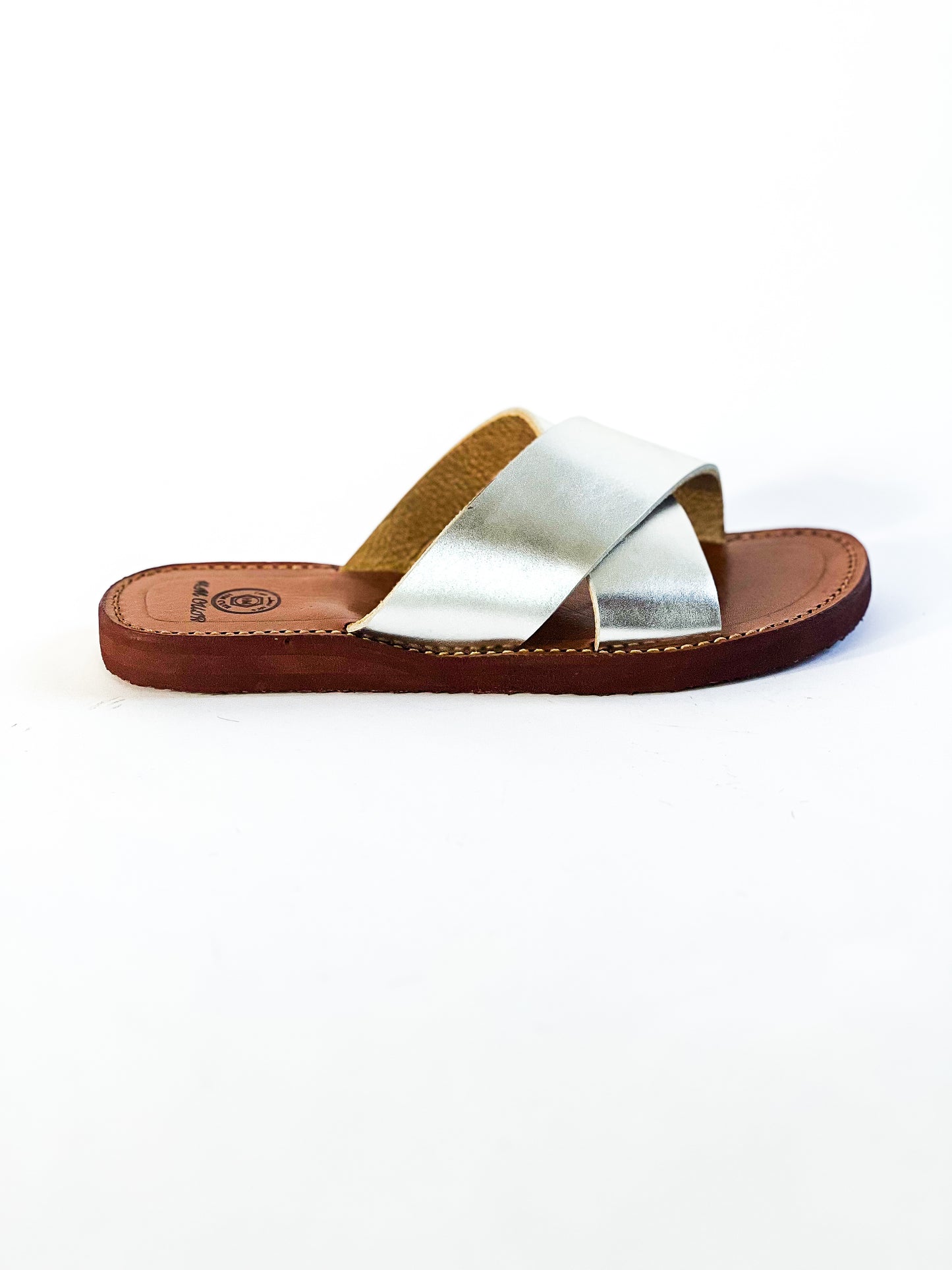 Silver Cross Leather Sandals