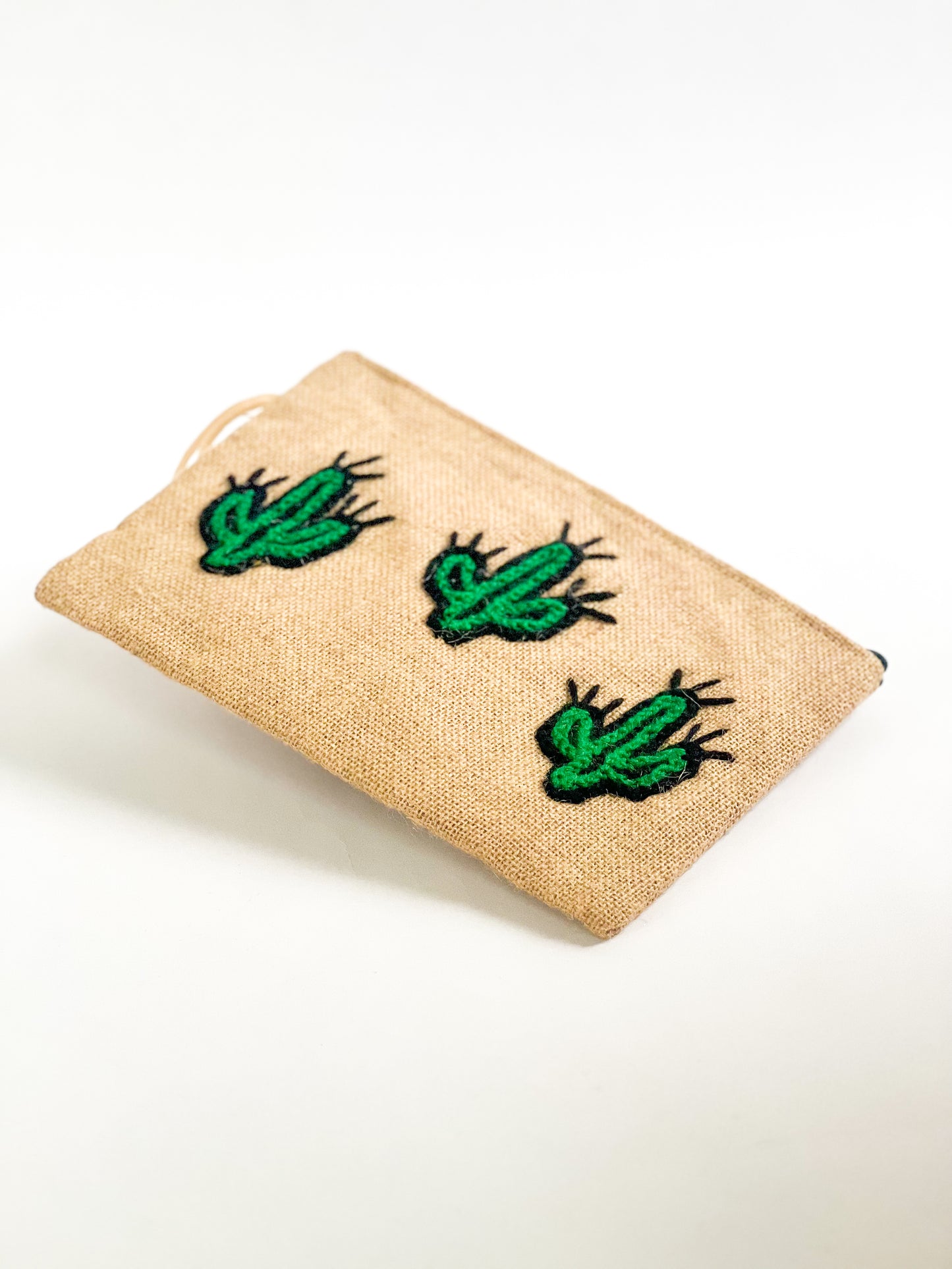 Burlap "Cactus" Wrist Bag